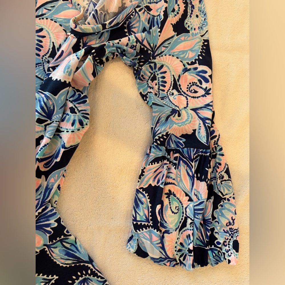 Lilly Pulitzer 3/4 Bell Sleeve Dress Womens Medium Navy/Pink/Turquiose NWOT - Picture 6 of 12